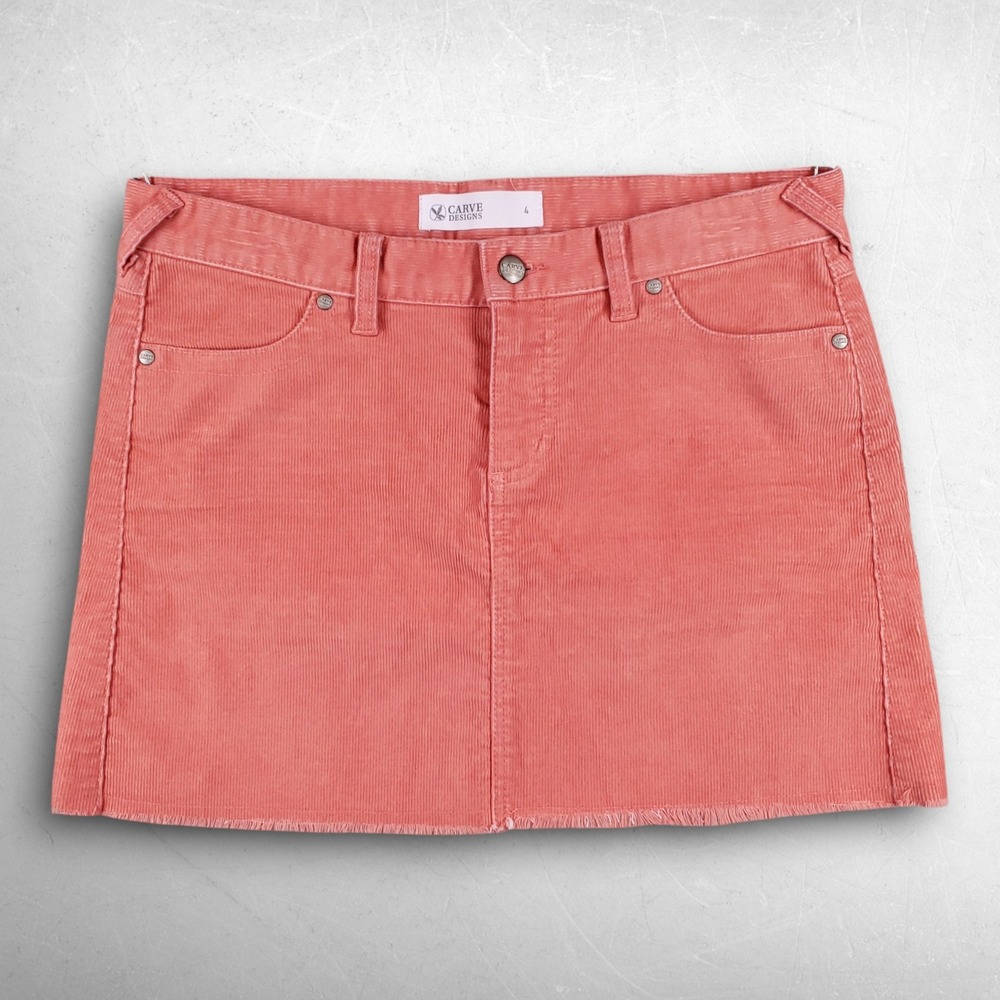 Carve Designs Oahu Corduroy Mini Skirt Womens 4 Pink Beach Coastal Boho Surfer